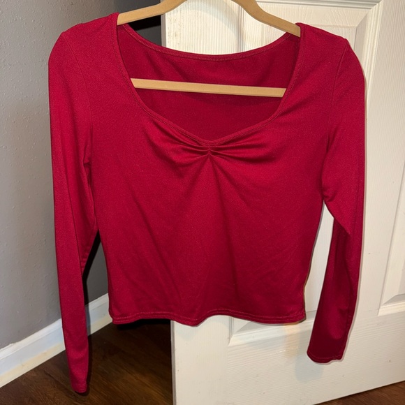 Burgundy long sleeve top - Picture 1 of 2
